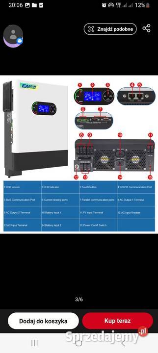 Falownikinwerter Easun 6kw48v Nowy Białystok sprzedam