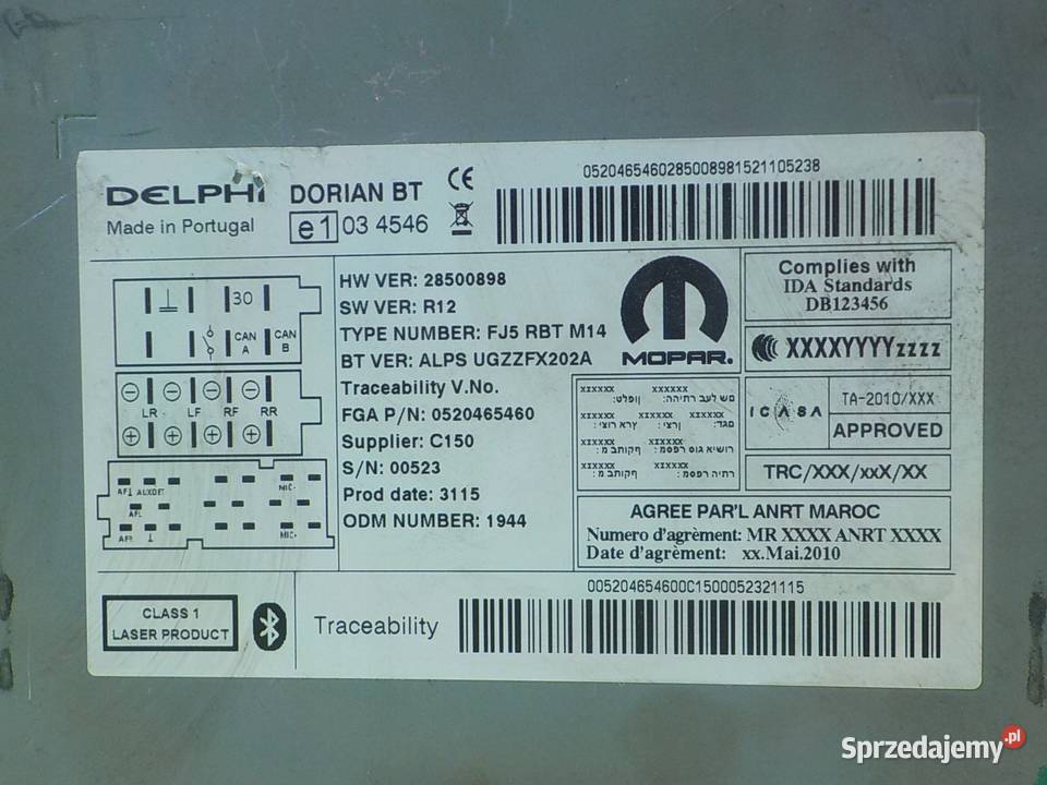 OPEL COMBO D 13 CDTI 16r L1H1 radio 28500898 Radioodtwarzacze