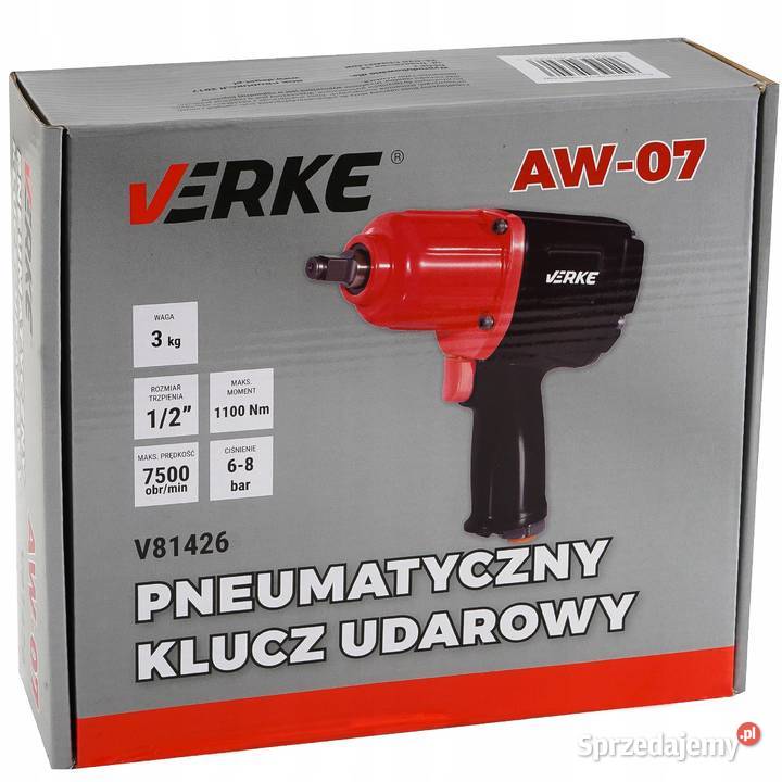 KLUCZ PNEUMATYCZNY UDAROWY 12 1100Nm MOCNY VERKE świętokrzyskie Chmielnik sprzedam