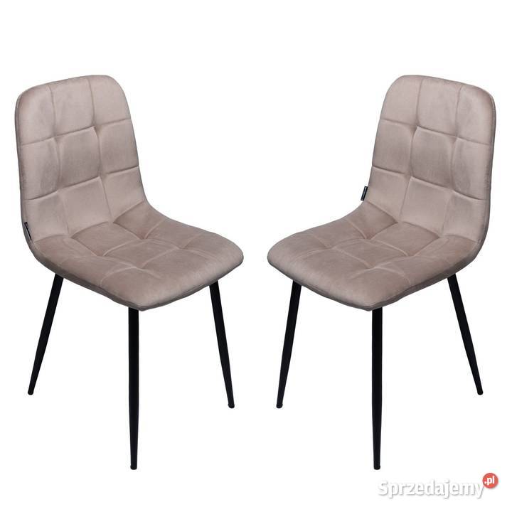 Zestaw 2 krzesło tapicerowane welurowe do salonu Poznań