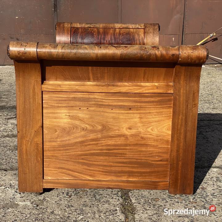 Łóżko Biedermeier pojedyncze 100x200 orzech XIX Gryfice sprzedam