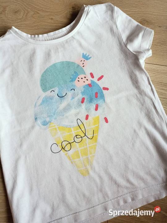 Tshirt koszulka dziewczęca biała 116 Bluzki, koszulki i kaftaniki