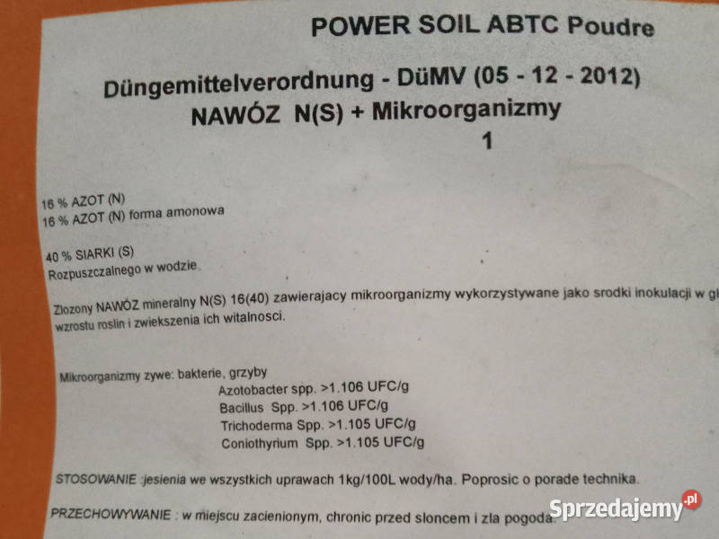 Power Soil ABTC nawóz NS Mikroorganizmy worek 15 Rolnictwo Gniezno