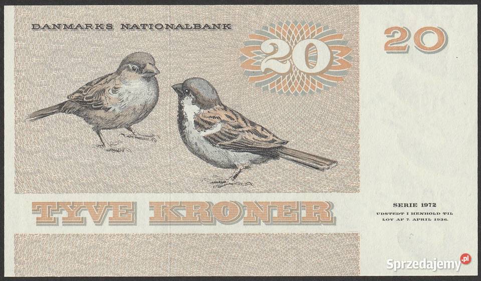 Dania 20 koron 1972 stan bankowy UNC łódzkie