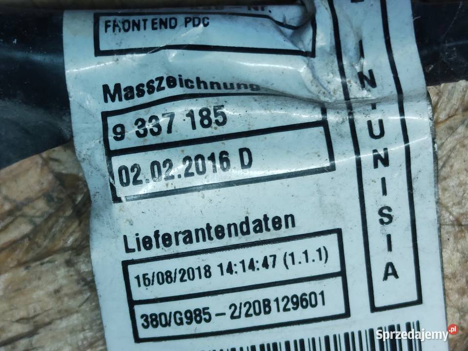 Wiązka Instalacja PDC Zderzaka Przedniego BMW 4 Pleszew