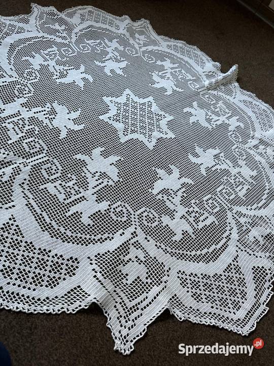 obrus okrągły szydełkowy rękodzieło Zabrze