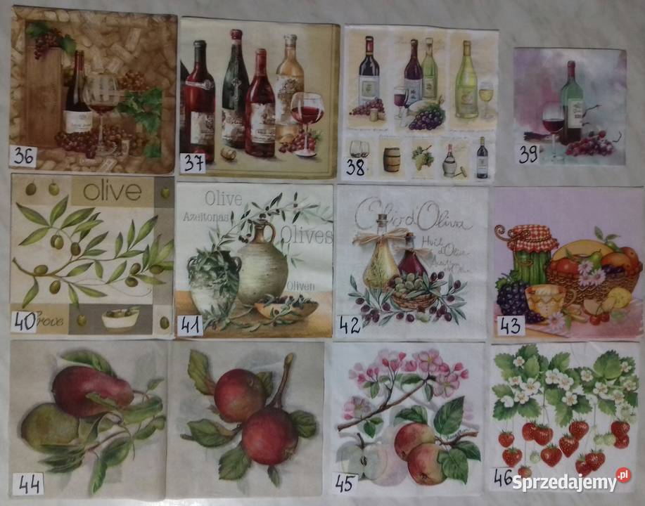 Serwetki decoupage lawenda zioła owoce warzywa