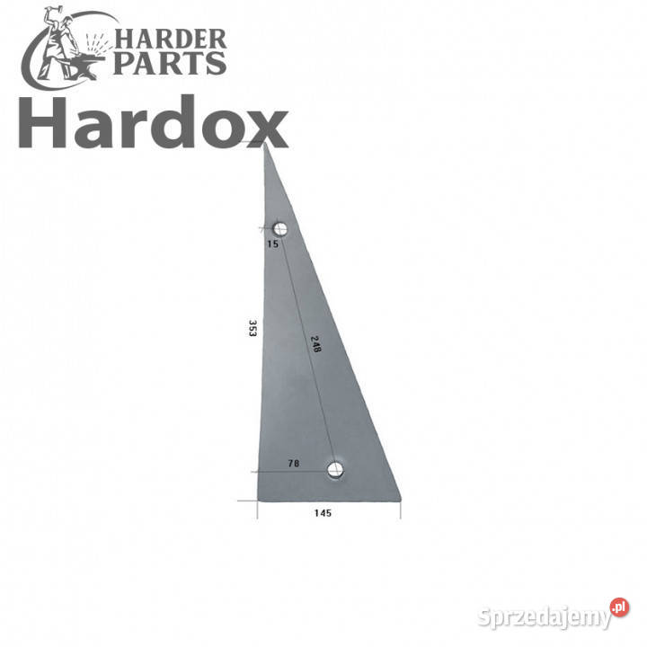 Pierś HARDOX 1462298P części do pługa DOWDESWELL nieuszkodzony Suwałki