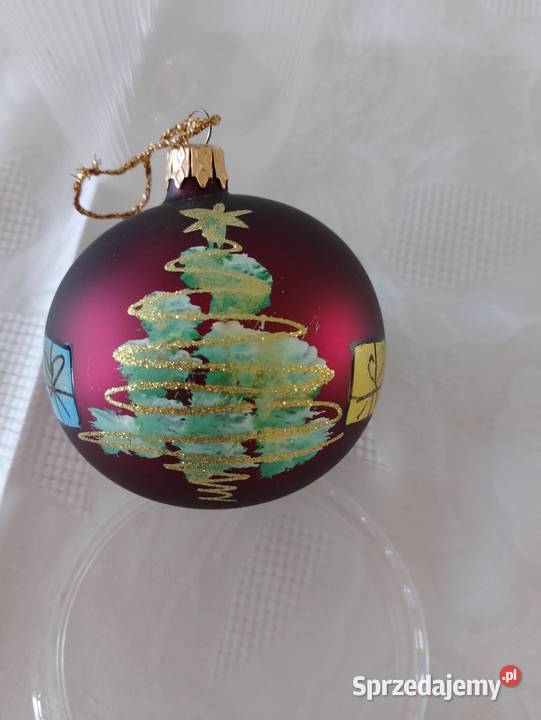 Bombka złota szklana na choinkę ozdoba ŚWIĘTA z Oborniki