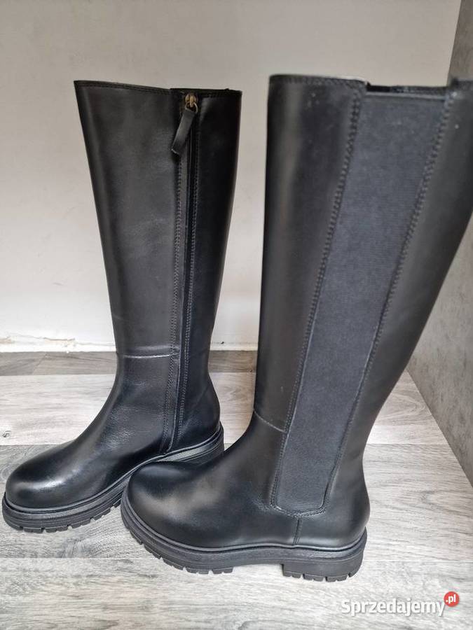 Kozaki Czarne Wysokie 36 Skóra śląskie Żywiec