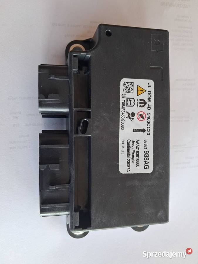Moduł airbag crash data jeep wrangler jl 24 pomorskie Sierakowice sprzedam