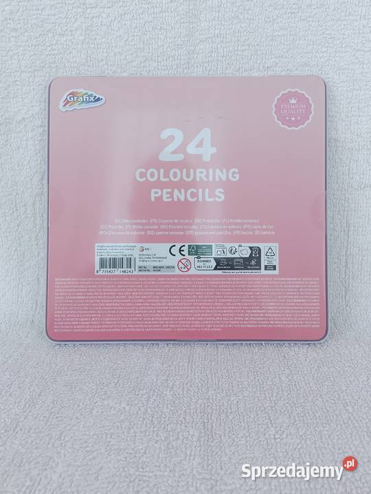Kredki 24 kolory ekologiczne metalowe etui Garwolin sprzedam