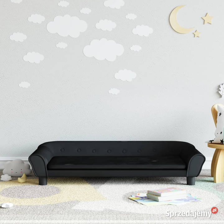 Sofa dzieci czarna 100x50x26 aksamit WM3196397 mazowieckie Warszawa