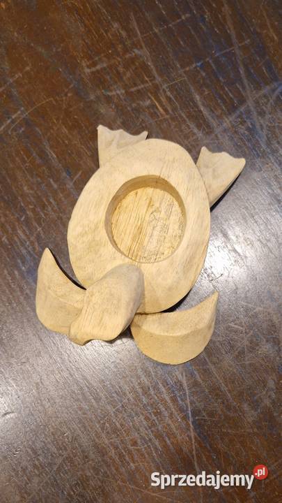 Stara ZABAWKA z drewna ŻÓŁW ręczna pracarzeźba Lublin