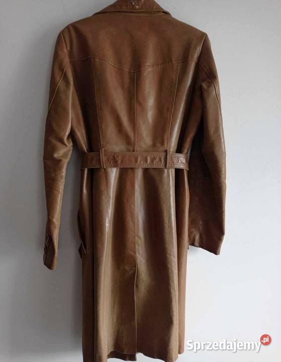 Skórzany płaszcz Orsay M brązowy/beżowy