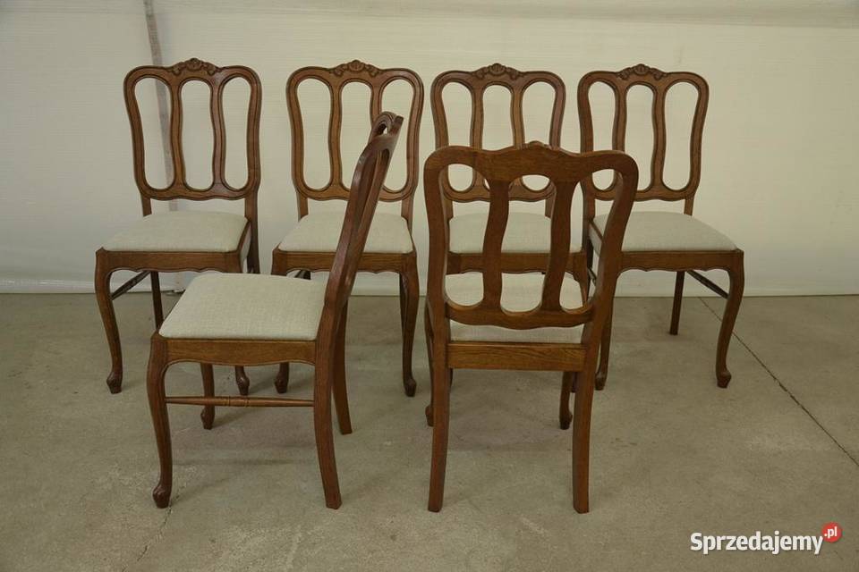 krzesła ludwikowskie komplet 6 krzeseł Poddębice sprzedam