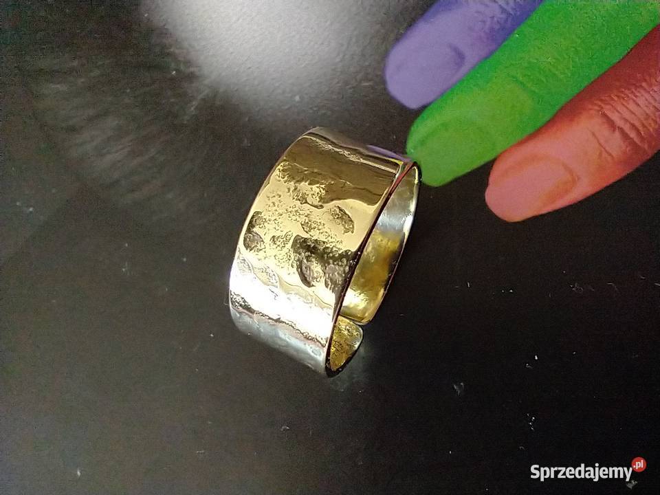 Obrączka pierścionek czysty mosiądz Rękodzieło Łódź