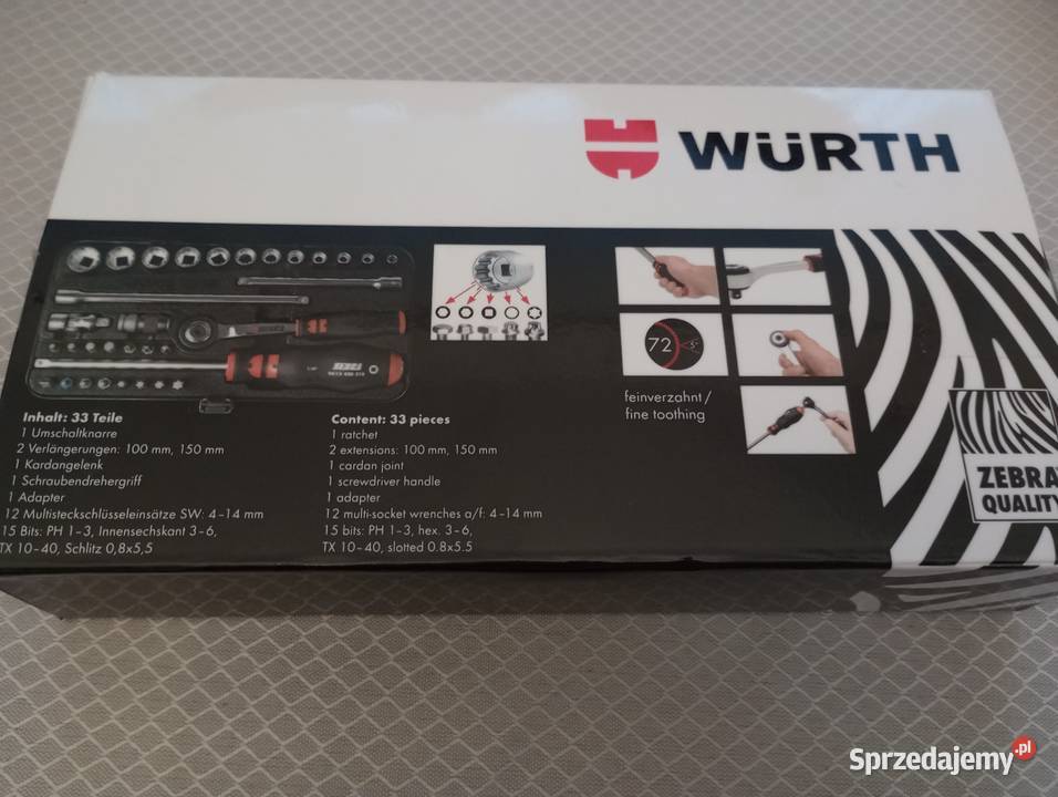 Zestaw nasadek 14 Wurth Głogów sprzedam