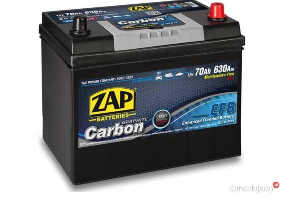 Akumulator ZAP CARBON EFB STARTSTOP 70Ah 630A Rzeszów