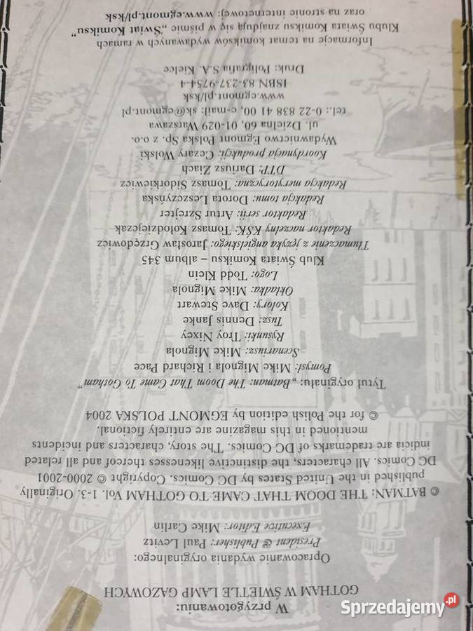 Batman Zagłada Gotham Mike Mignola 2004 wydanie Komiksy Gdynia sprzedam