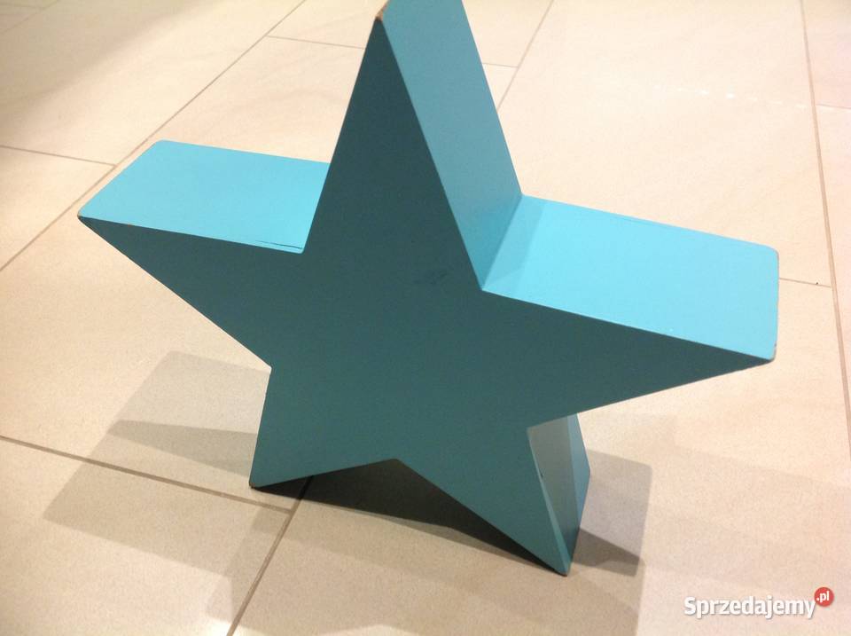 Gwiazda Drewniana Niebieska Dekoracja Nowa Sól