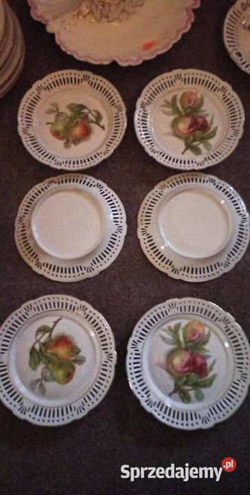 Talerzyki z owocami Ażurowe Białe Bez sygnatury Gdańsk