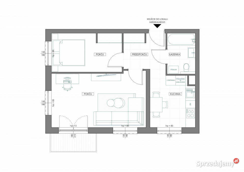 Komfortowe 2pokojowe mieszkanie z osobną kuchnią Liczba pokoi 2 Sprzedaż Poznań