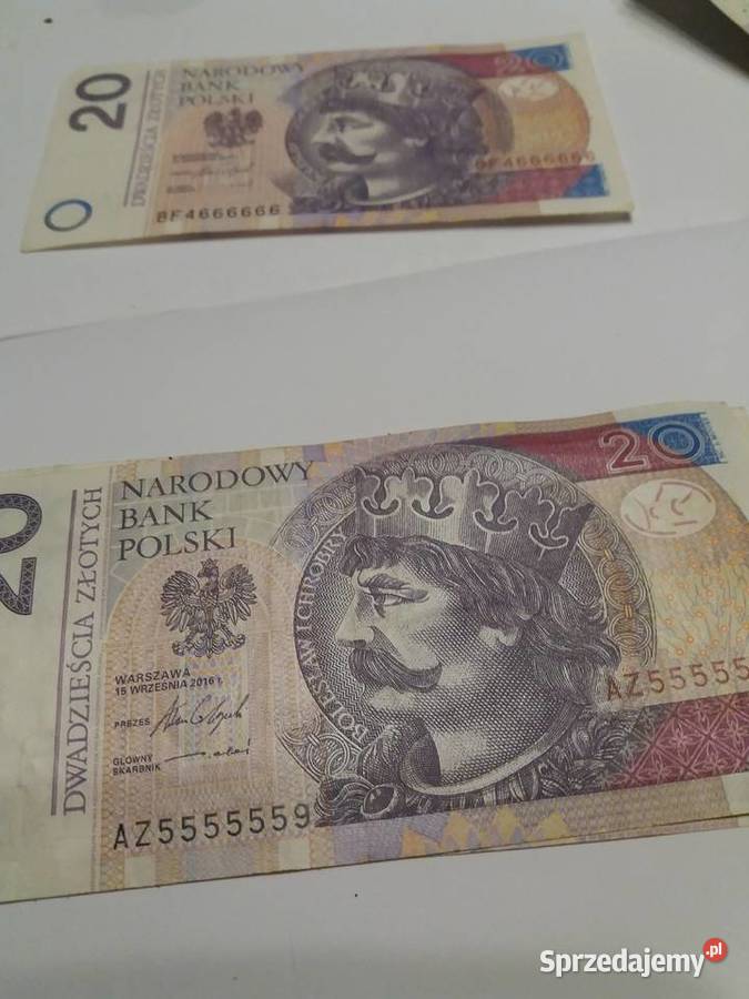 Banknoty NBP z 6 jednakowym cyframi małopolskie Kraków
