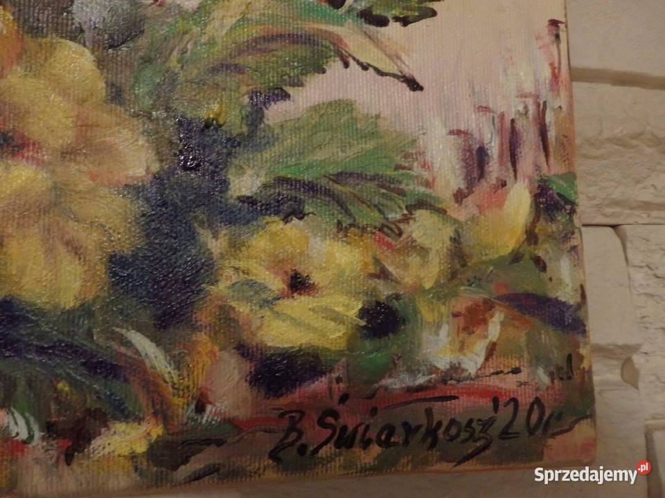 obraz olejny KWIATUSZKI Grzechynia sprzedam