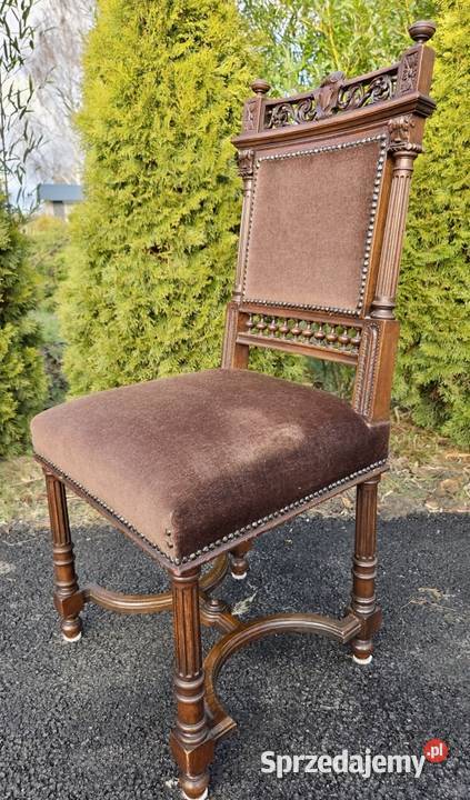 Komplet 4 orzechowych krzeseł eklektycznych 9279 zachodniopomorskie