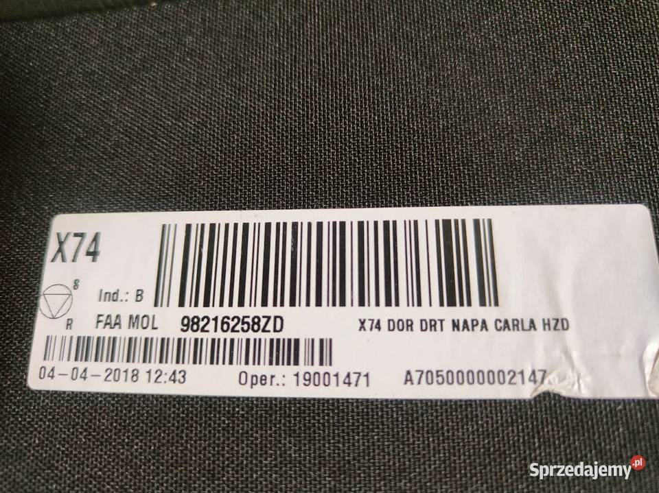 Airbag Poduszka Kanapy Prawy Tył Alcantara Fotele i kanapy Pleszew