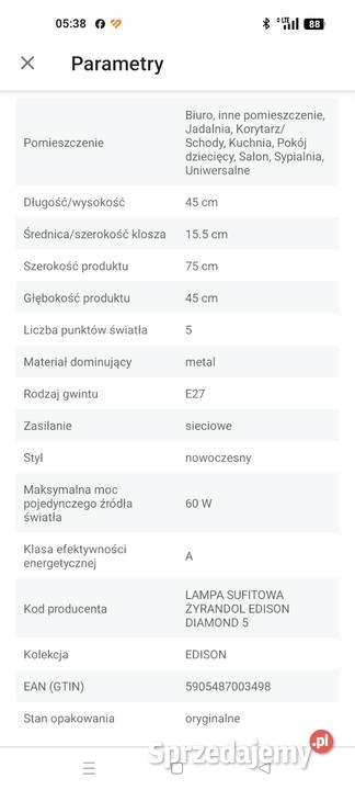 Lampa sufitowa Piaseczno sprzedam