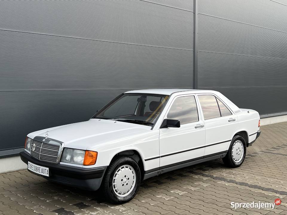 Mercedes W201 190 2.0 Automat Arktikweiss i Mittelrot