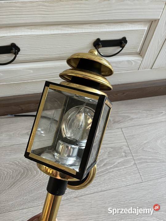 Lampa lampion mosiądz latarnia powojowa kinkiet mazowieckie Jabłonna