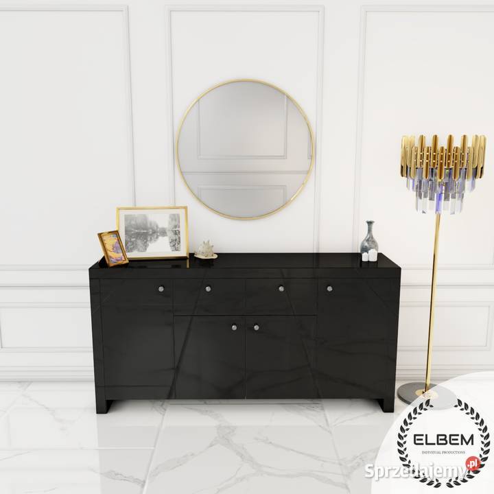 Szklana czarna komoda w stylu Glamour Warszawa sprzedam