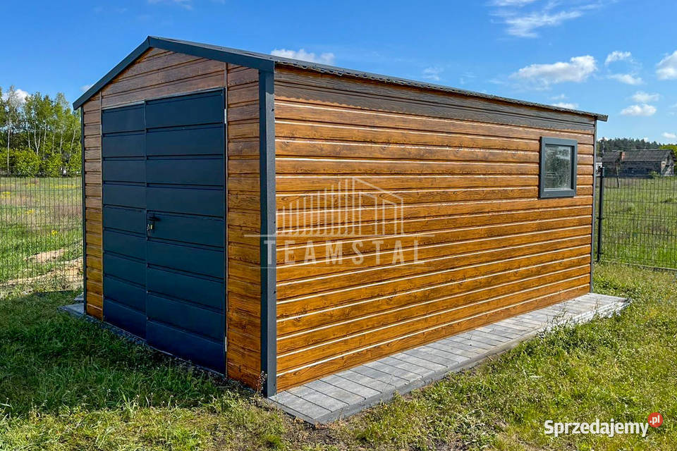 Garaż Blaszany 35x5m Brama Dwuszkrzydłowa Okno
