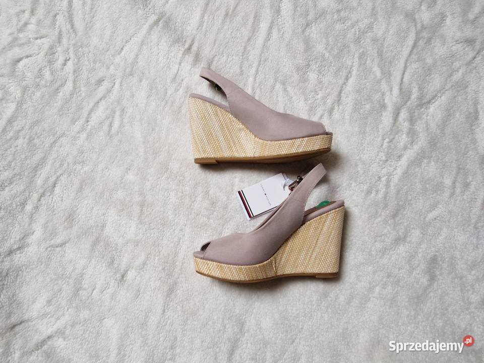 Nowe buty beżowe sandały damskie na koturnie Bibice