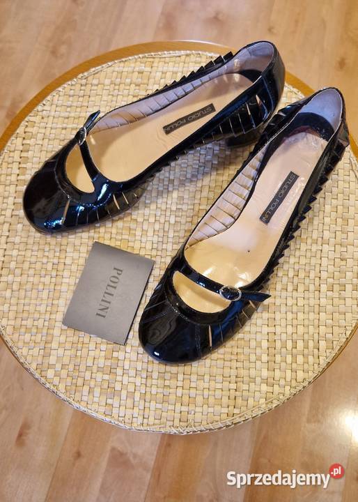 Damskie BUTY wizytowe Pollini czarne lakierki Lublin
