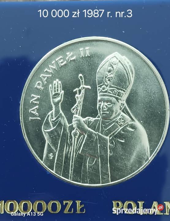 10 000 Jan Paweł II 1987 r 3 mennicze Konin