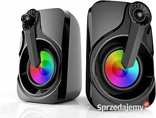 Głośnik RGB Stereo x2 do gier 2x 3W czarne mazowieckie Myszyniec sprzedam