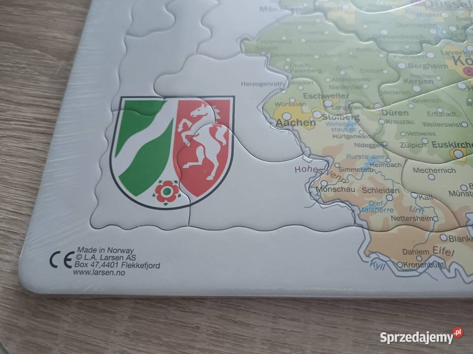 Puzzle z mapą Nadrenii PółnocnejWestfalii Dla Dziecka