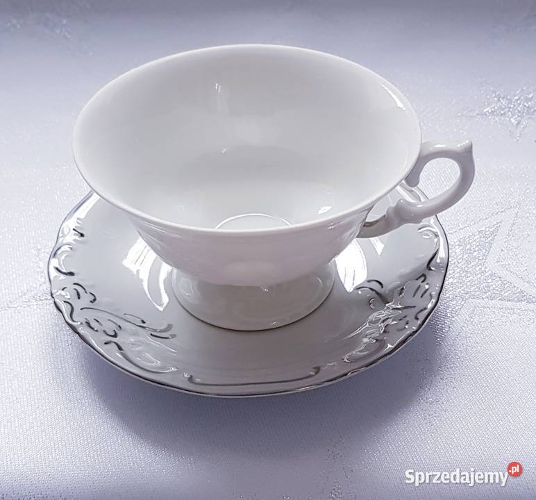 Filiżanki ze spodkiem podstawką PRL Wałbrzych Porcelana i szkło Ruda Śląska