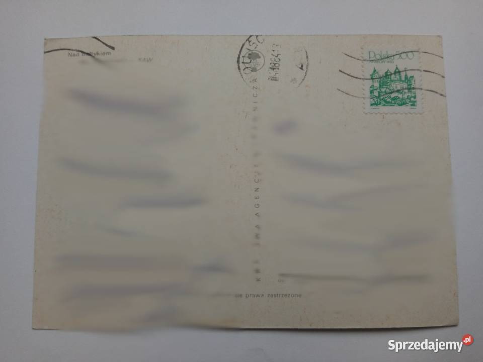 2 Pocztówki Bałtykiem lata 80te PRLu Znaczki Dąbrowa Górnicza