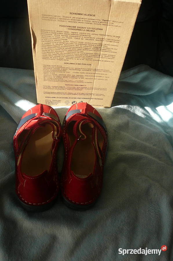 Buty czerwone skóra naturalna 36 Nowe inna Wrocław