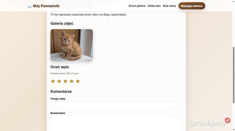 Mój pamiętnik pamiętnik online blog Dębno