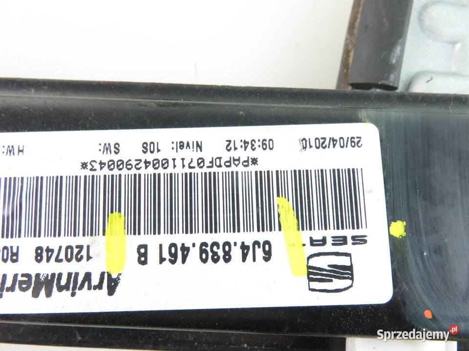 PODNOŚNIK SZYBY LEWY TYLNY IBIZA IV 6J4839461B