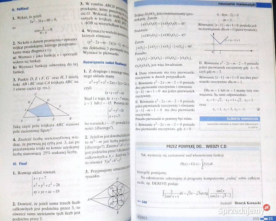 Matematyka Czasopismo nauczycieli 2003 miękka Chełm sprzedam