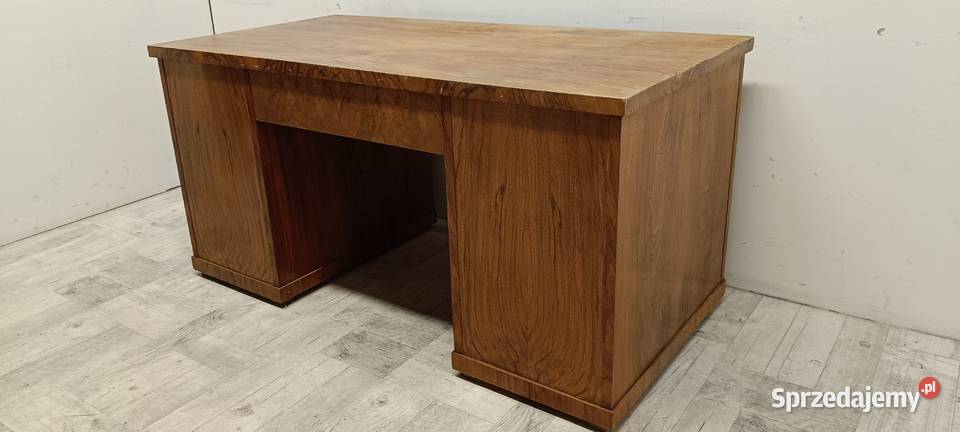 biurko art deco stare drewniane dwustronne 85cm Biurka Radomsko