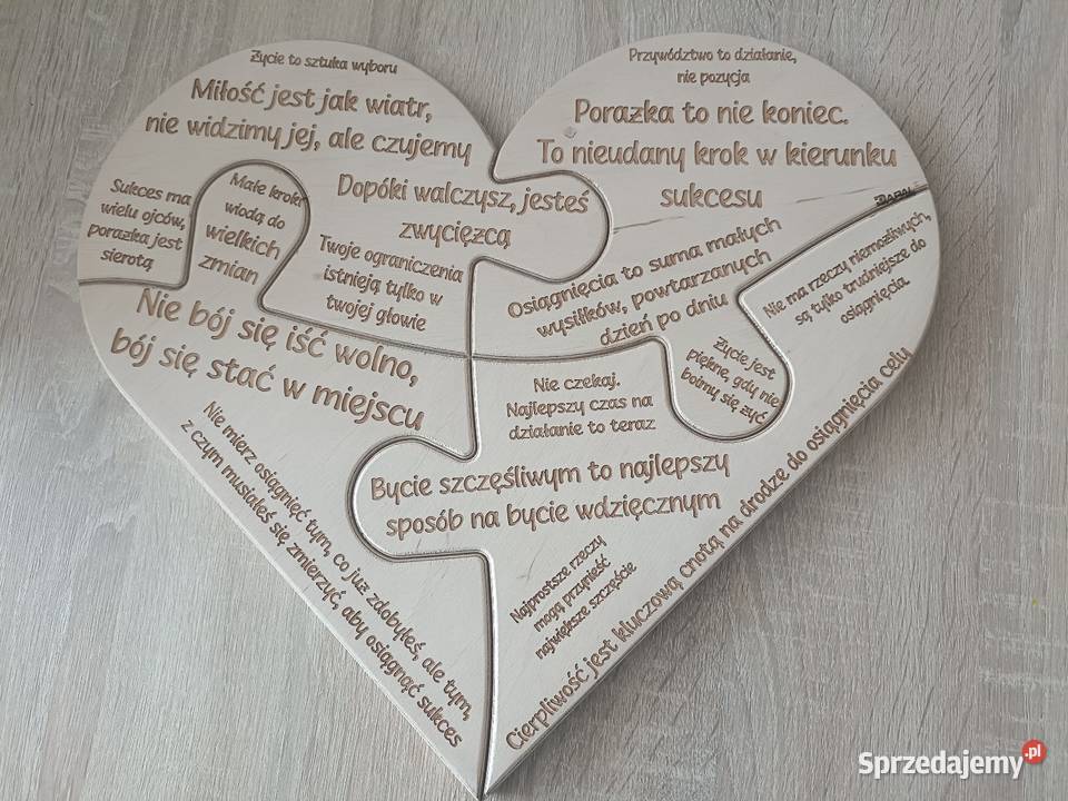 Drewniana dekoracja w kształcie serca Kwidzyn