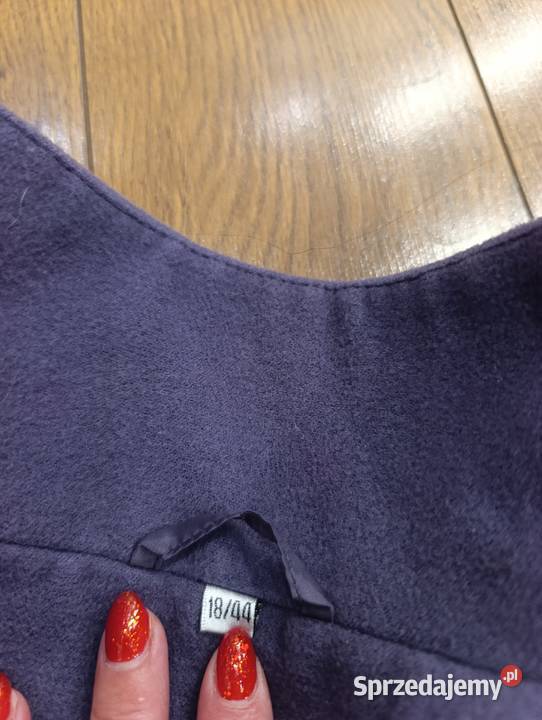 Fioletowy lila płaszczyk damski r44 Kurtki i płaszcze